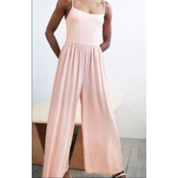 Wilfred Aritzia New Melodie Jumpsuit Fit-and-flare wide-leg Pink Size S - Picture 1 of 9